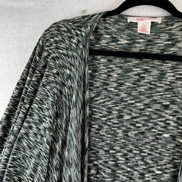 Nine & Company Cardigan Sweater Women's Large Silk Cotton Waterfall Space Dye - Picture 6 of 11
